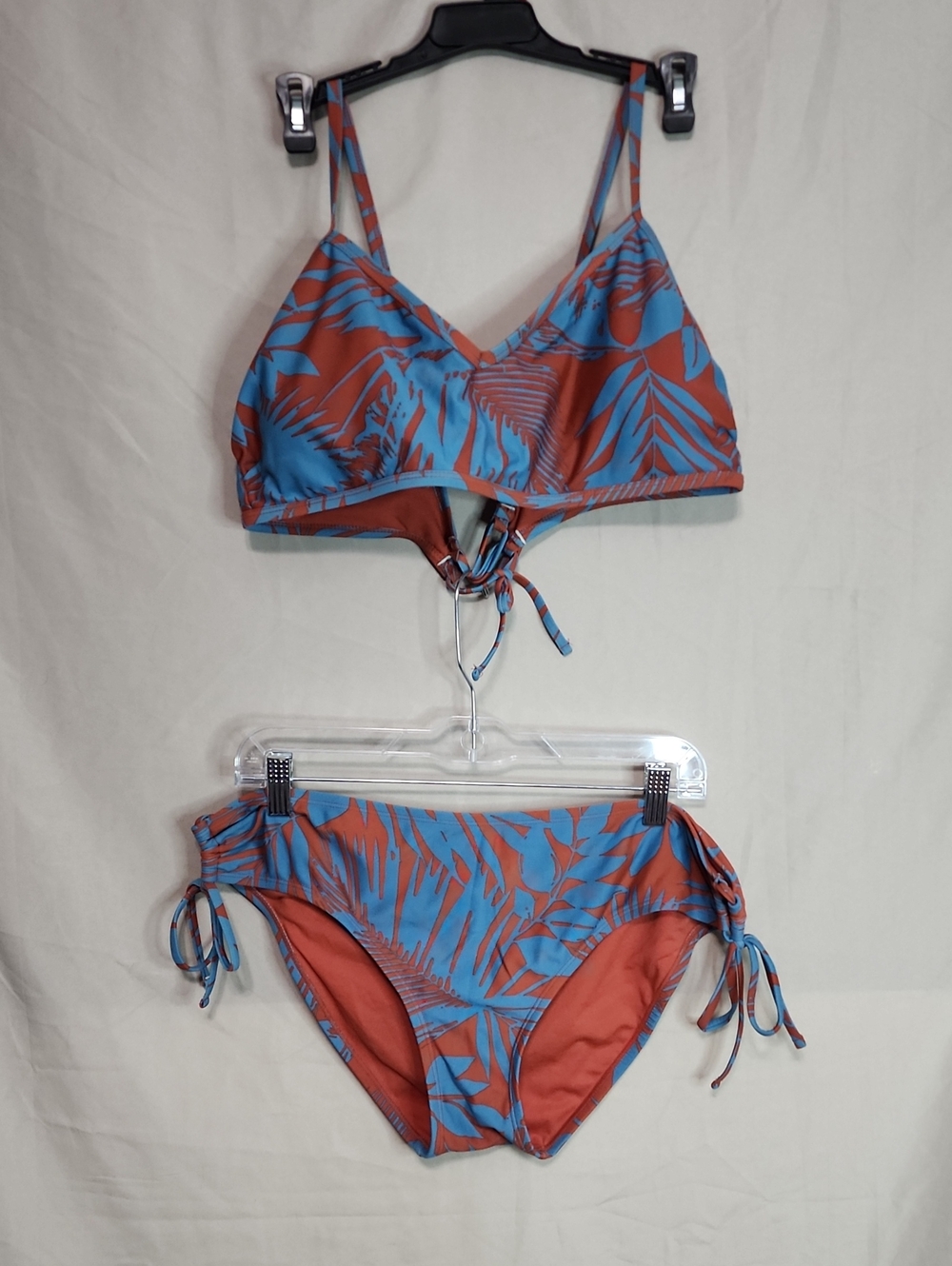 Kona Sol Blue and Rust Tropical Swim Set